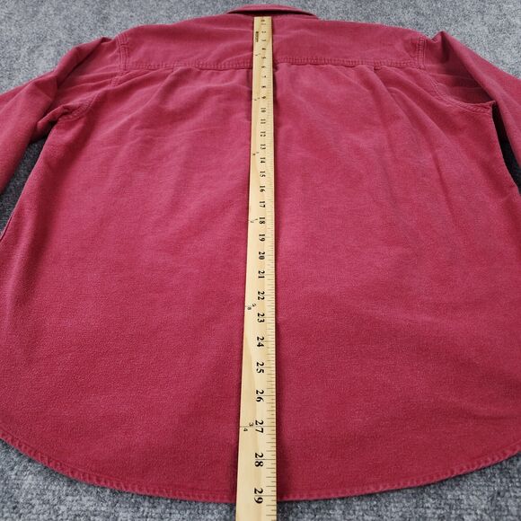 Levis Shirt Mens Medium Red Chamois Workshirt Long Sleeve Button Up Chore Casual - Picture 7 of 16
